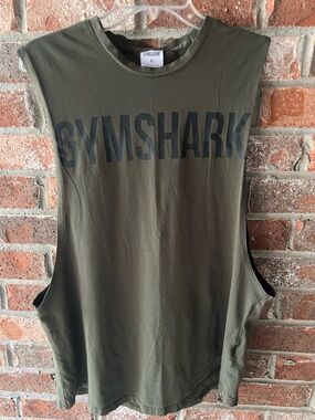 Gymshark Olive IMPACT DROP ARM TANK size X-Large